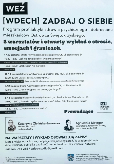 Warsztaty - Weź wdech - zadbaj o siebie!